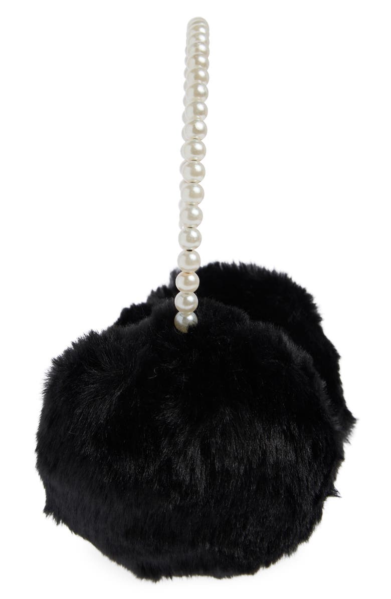 BCBGeneration Stitched Faux Fur Earmuffs, Alternate, color, Black
