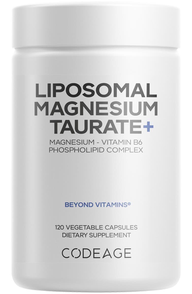 Codeage Liposomal Magnesium Taurate+ Mineral Supplement, Main, color, White