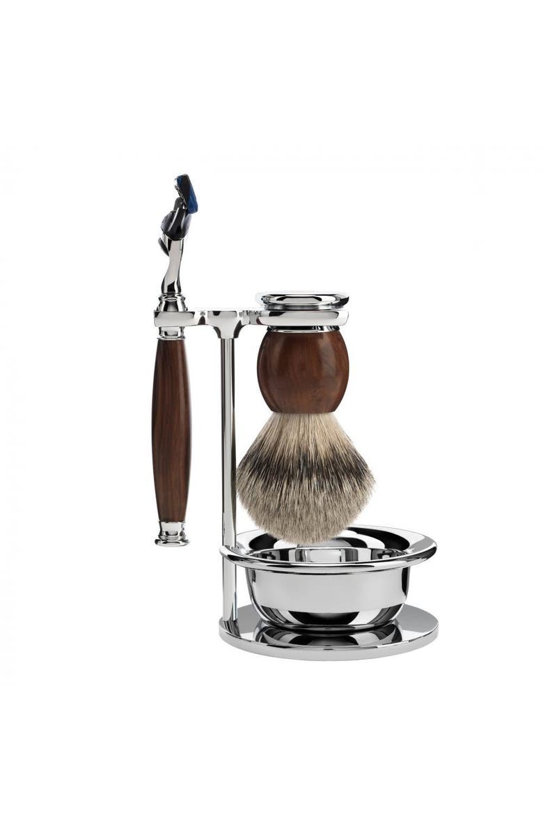 MÜHLE Sophist Ironwood 4-Piece Silvertip Badger & Fusion Razor Shaving Set, Main, color, Ironwood