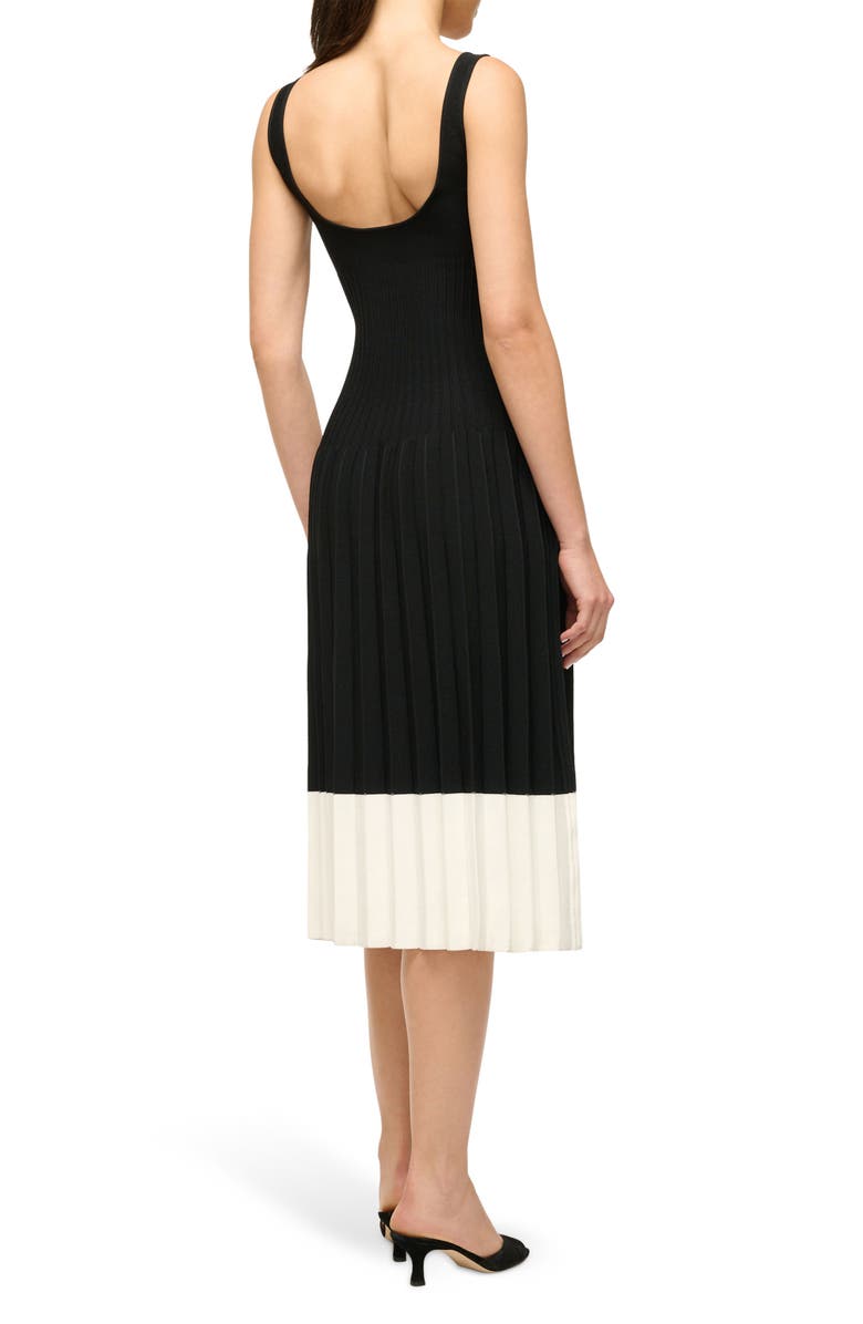 STAUD Ellison Pleated Rib Midi Dress, Alternate, color, 