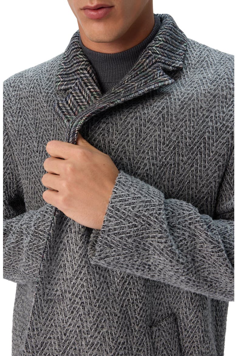 Wool Cloth Coat With Chevron Pattern, Alternate, color, Grey