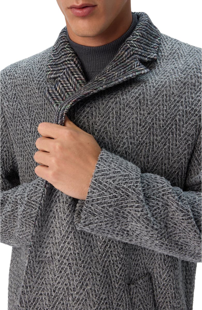 Missoni Wool Cloth Coat With Chevron Pattern, Alternate, color, Grey