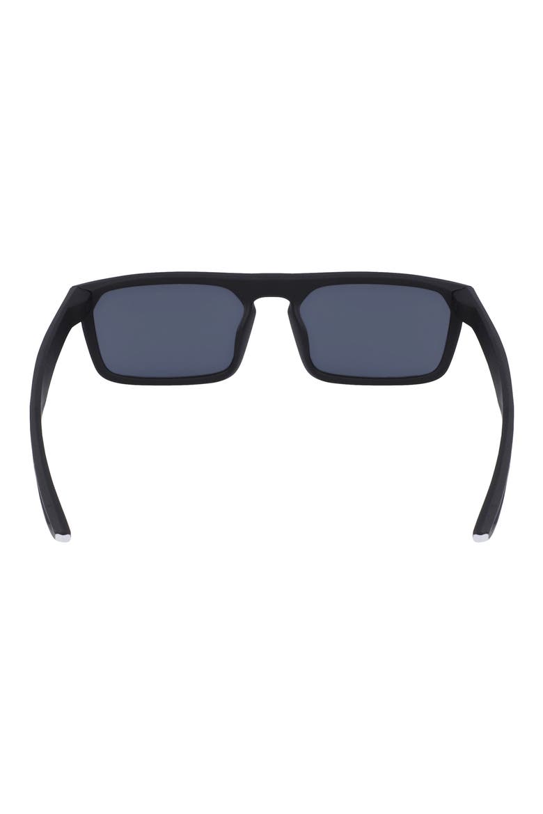 NV03 55mm Rectangular Sunglasses, Alternate, color, MATTE BLACK/ DARK GREY