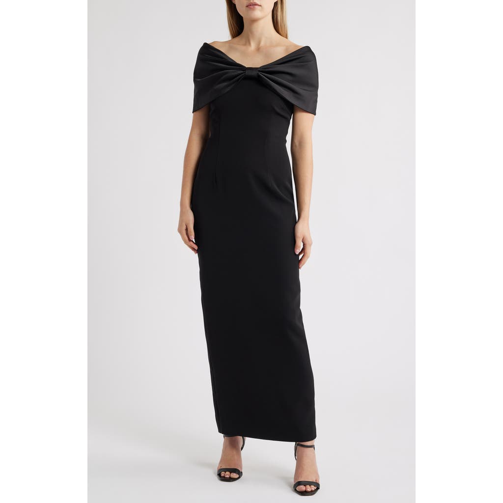 Sonya Moda Belluno Off The Shoulder Column Gown In Black