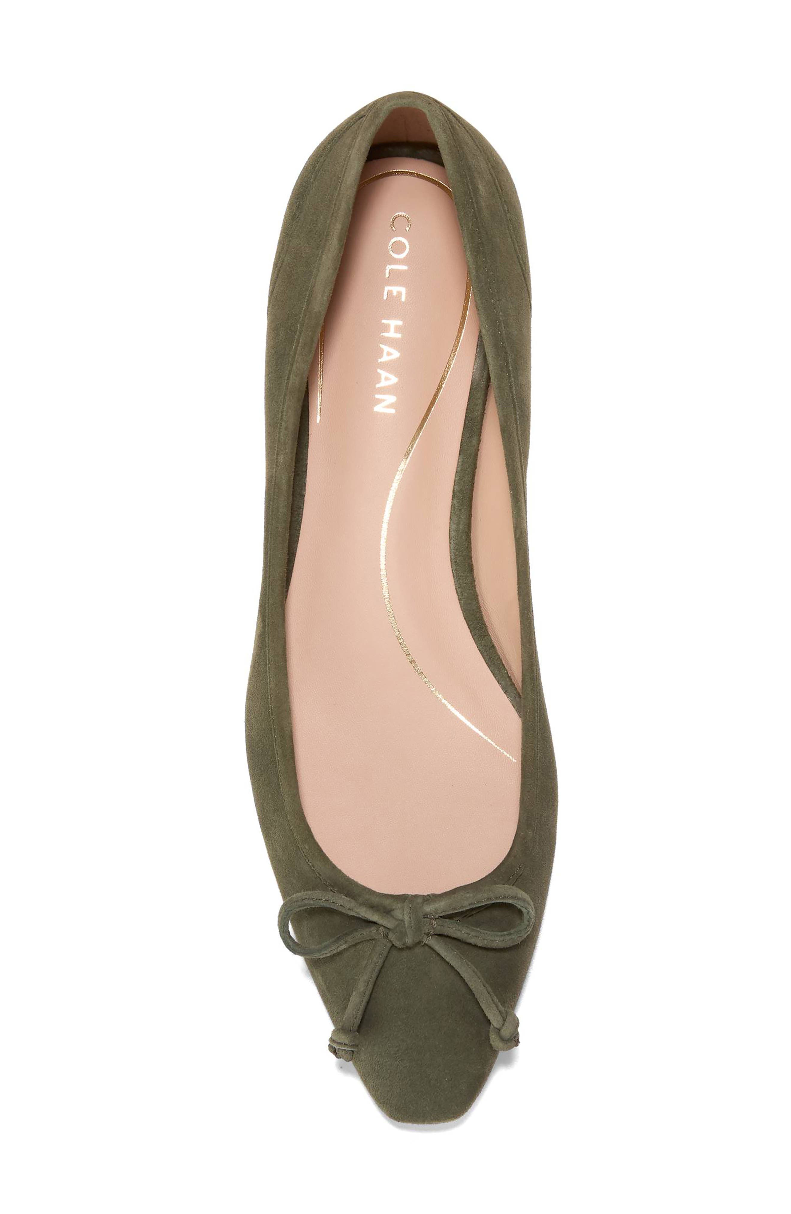 Cole Haan Paget Ballet Flat, Alternate, color, Olive Night Suede