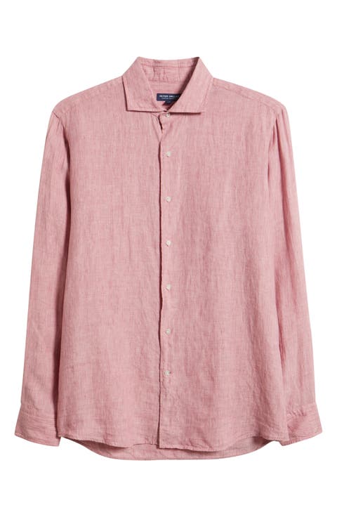 Astino Lino Tailored Fit Linen Button-Up Shirt