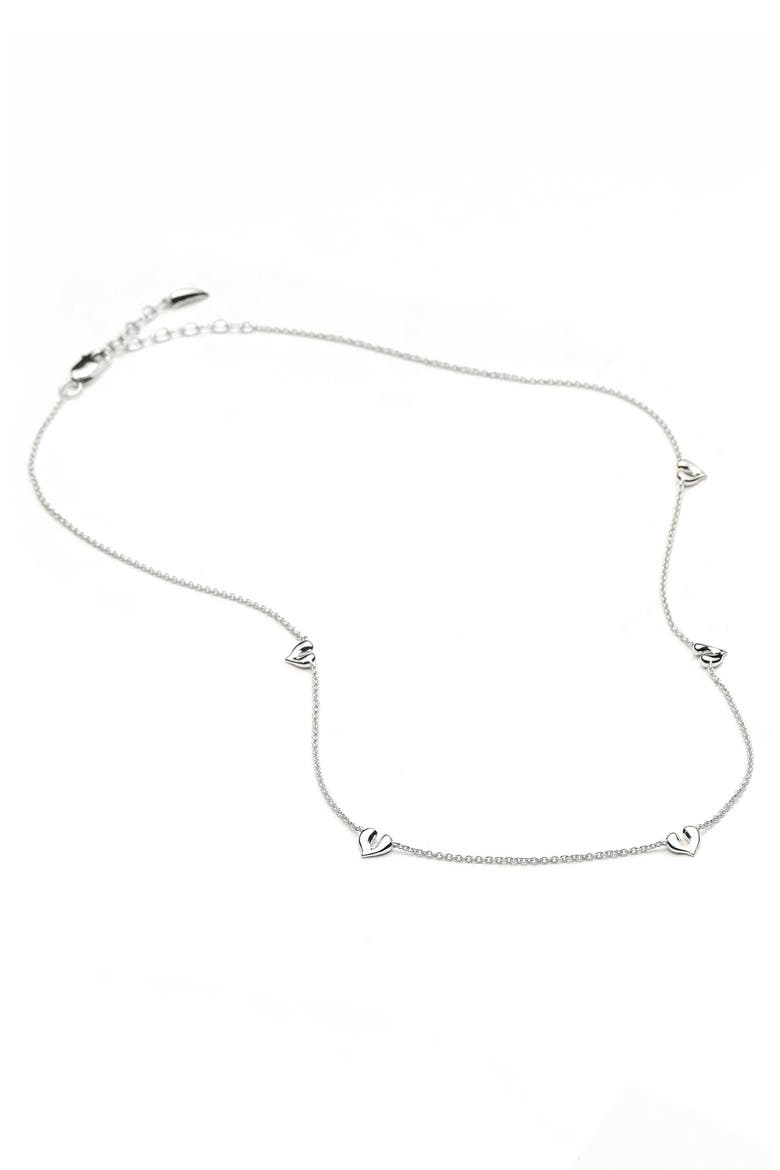 Molten Heart Mini Charm Choker, Alternate, color, SILVER