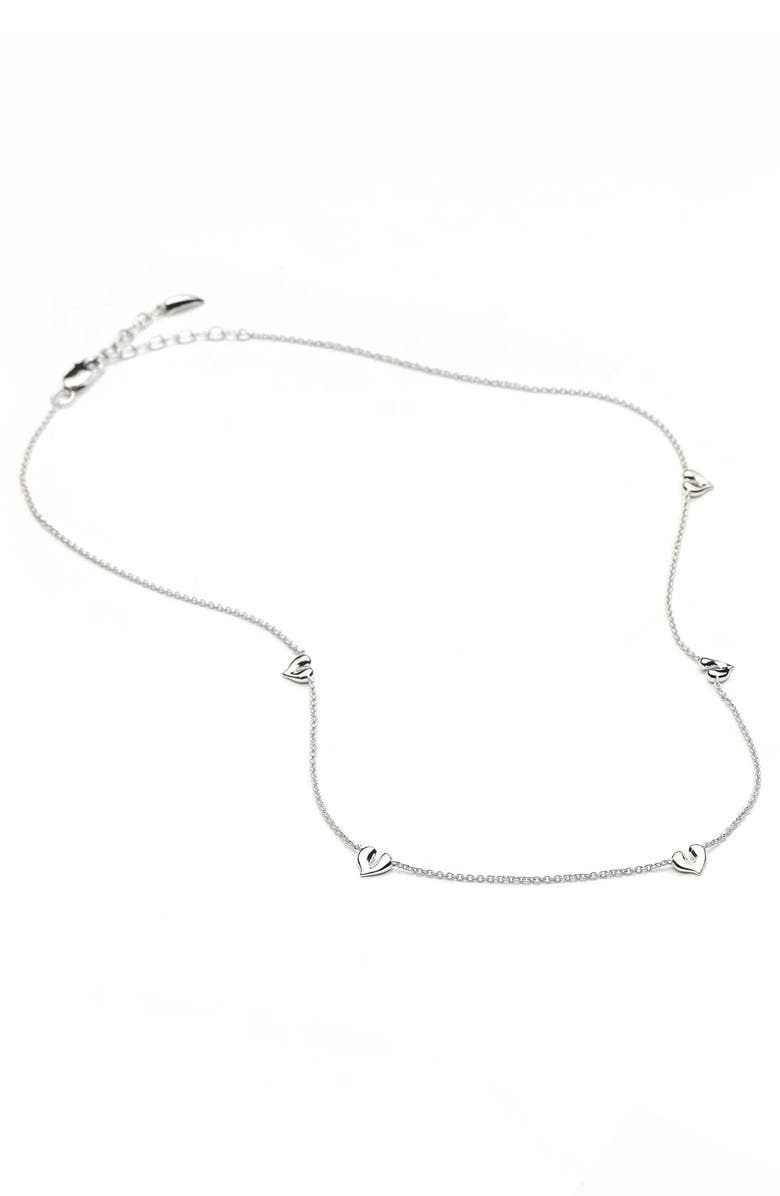 Missoma Molten Heart Mini Charm Choker, Alternate, color, Silver