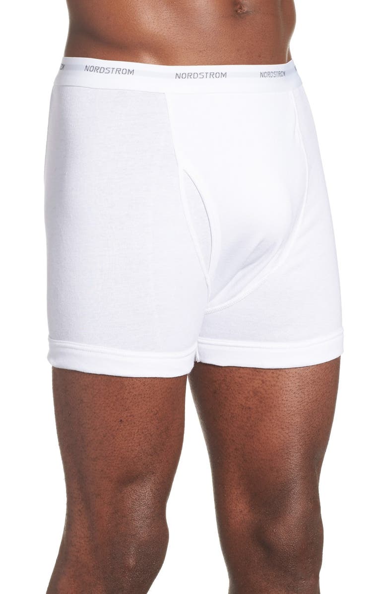 Nordstrom 3-Pack Supima<sup>®</sup> Cotton Boxer Briefs, Alternate, color, White