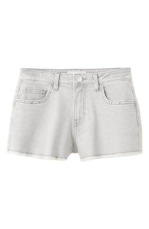 Rhinestone Low Rise Denim Shorts