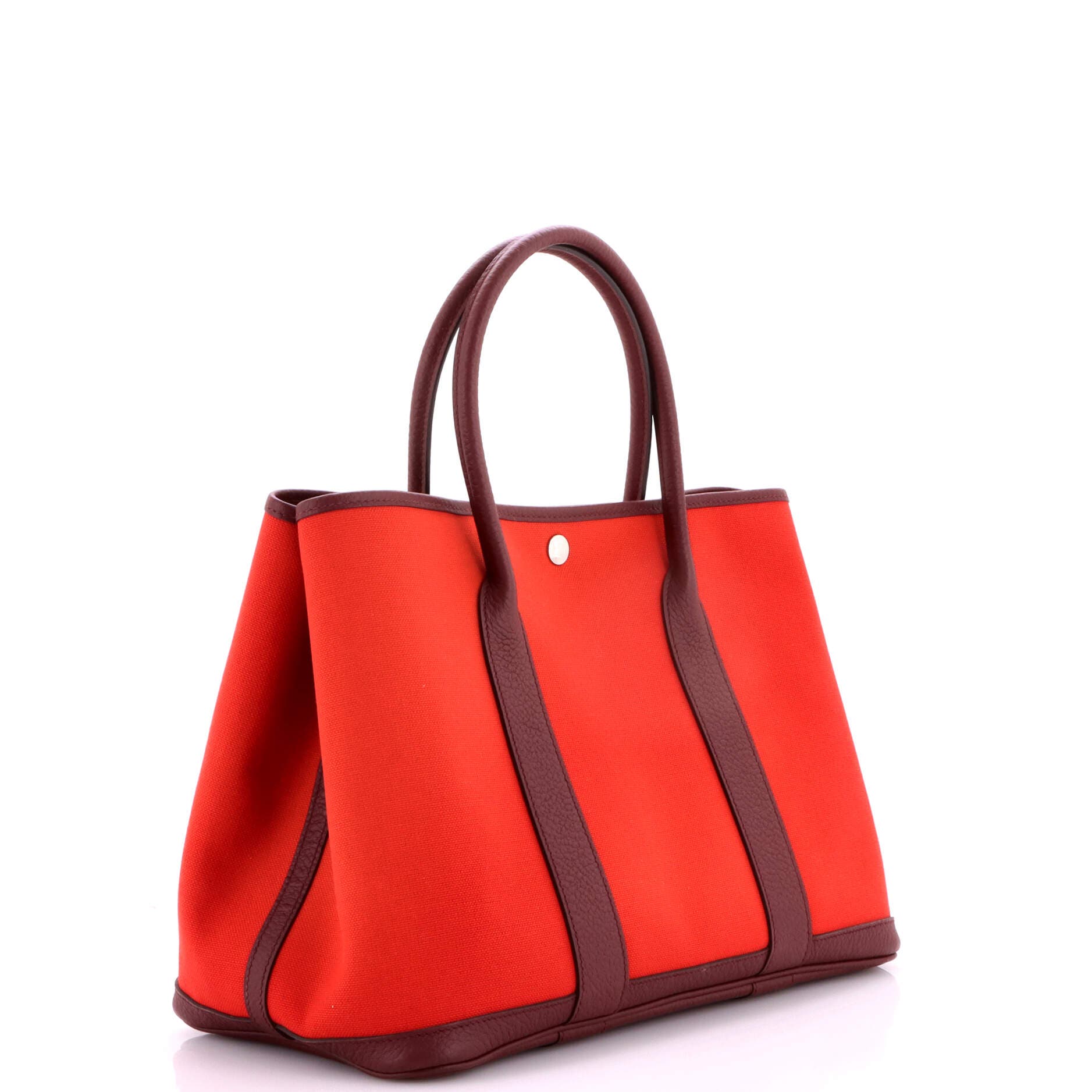 Pre-Owned Hermes Garden Party Tote Toile and Leather 36, Alternate, color, Bordeaux