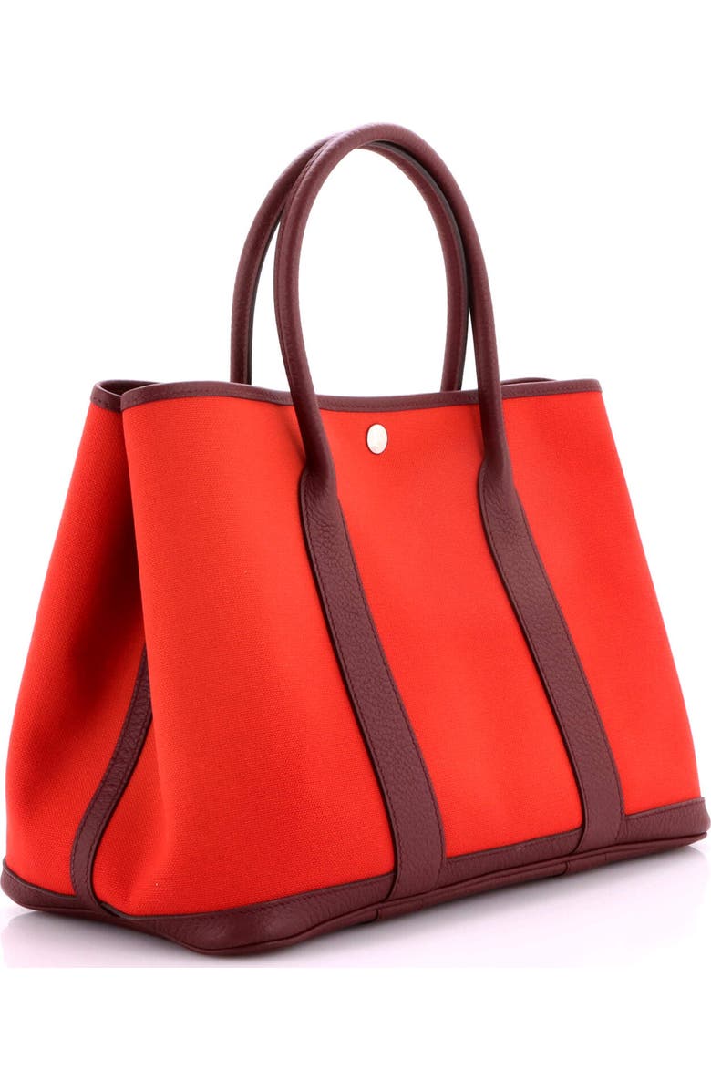Pre-Owned Hermes Garden Party Tote Toile and Leather 36, Alternate, color, Bordeaux