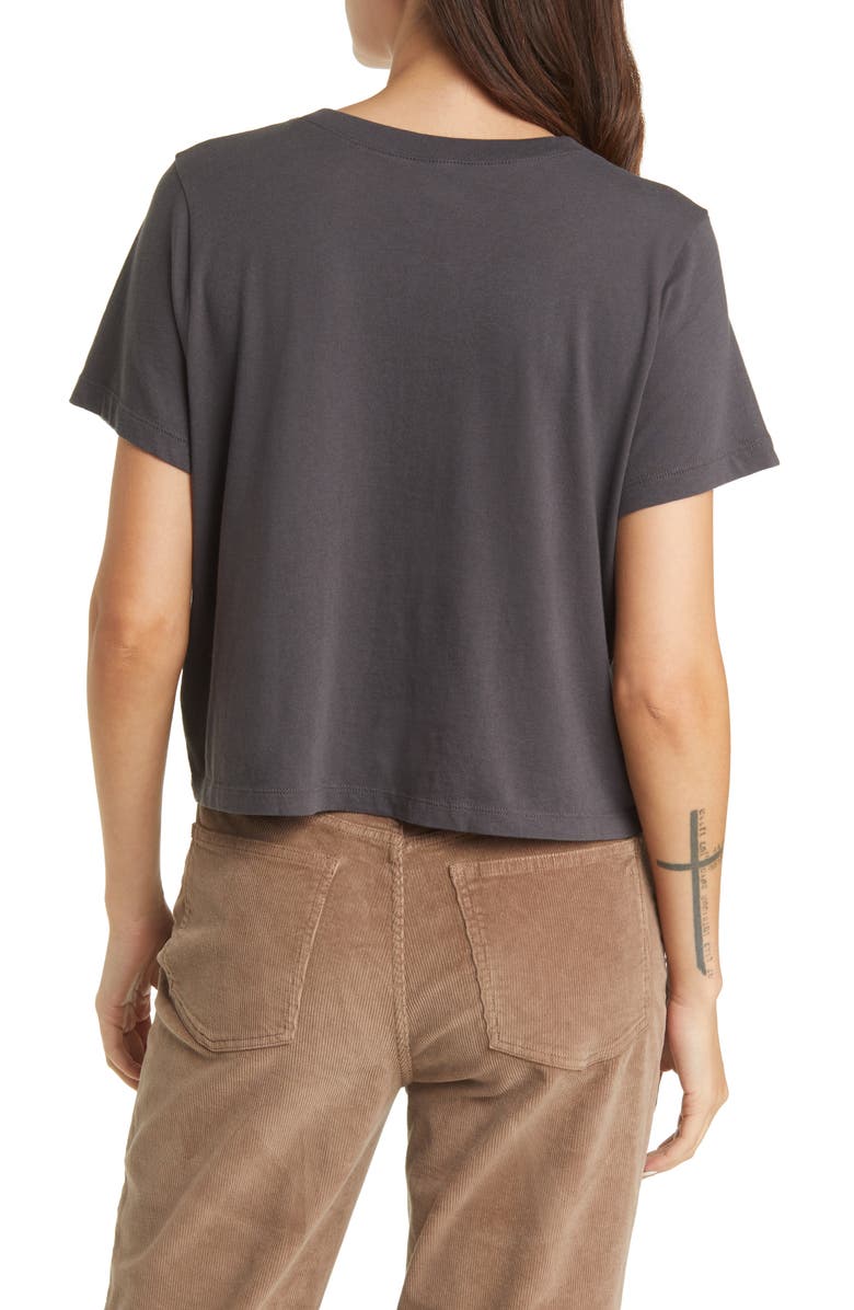 Madewell Lakeshore Softfade Cotton Crop Tee, Alternate, color, Coal