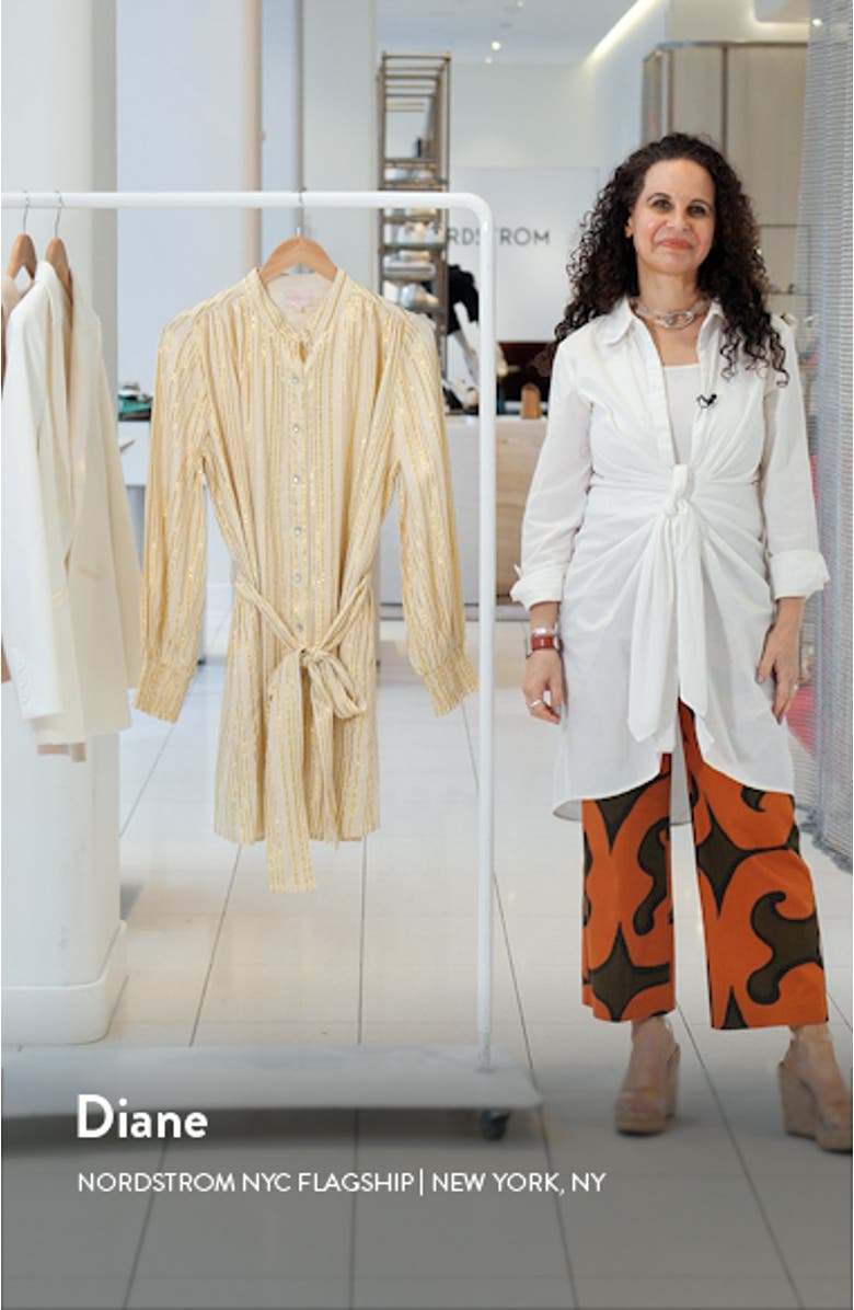 Sondra Print Tie Waist Long Sleeve Minidress, sales video thumbnail