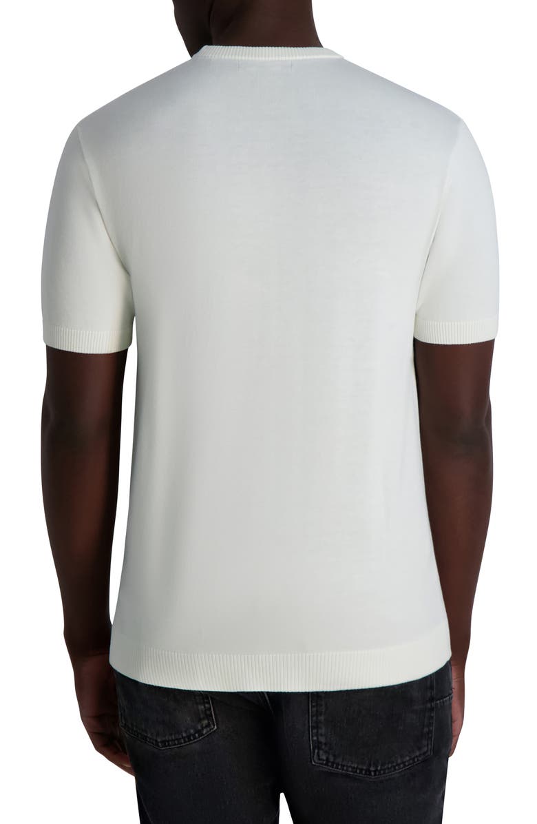 KARL LAGERFELD PARIS Logo Short Sleeve Sweater, Alternate, color, White