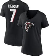 FANATICS Women's Fanatics Branded Bijan Robinson Black Atlanta Falcons Icon Name & Number V-Neck T-Shirt