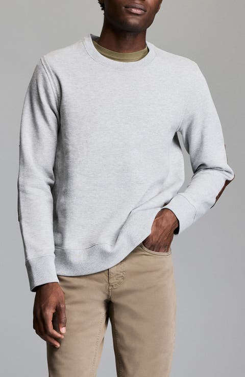 Dover Crewneck Sweatshirt with Leather Elbow Patches
