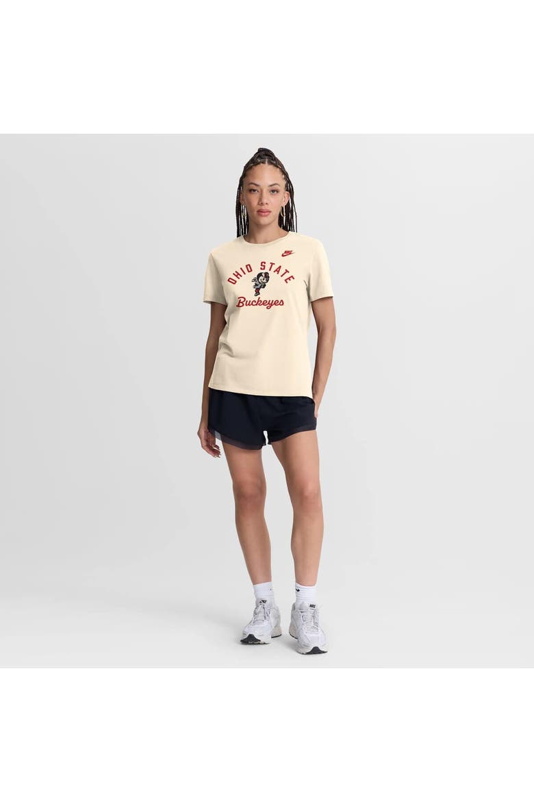Women's Nike Natural Ohio State Buckeyes Legacy Team Name T-Shirt, Alternate, color, Natural
