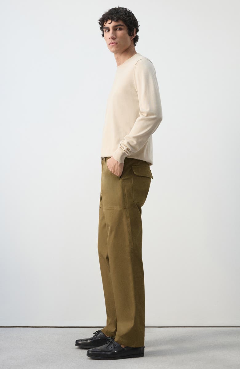 MANGO Cotton Utility Pants, Alternate, color, Ochre