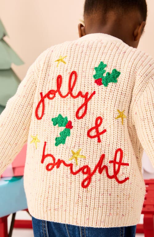 Next Kids' Christmas Pocket Cardigan In Neutral