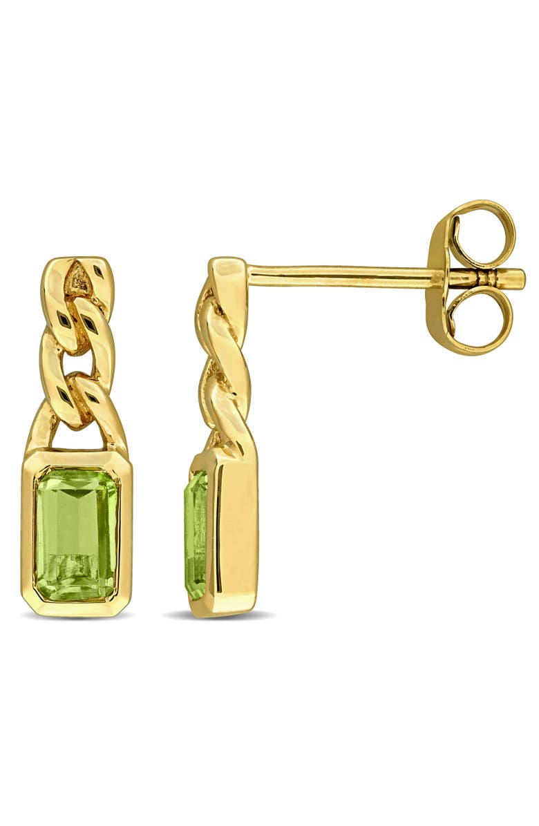 Julianna B. Gemstone Twisted Link Drop Earrings 14k, Main, color, Peridot