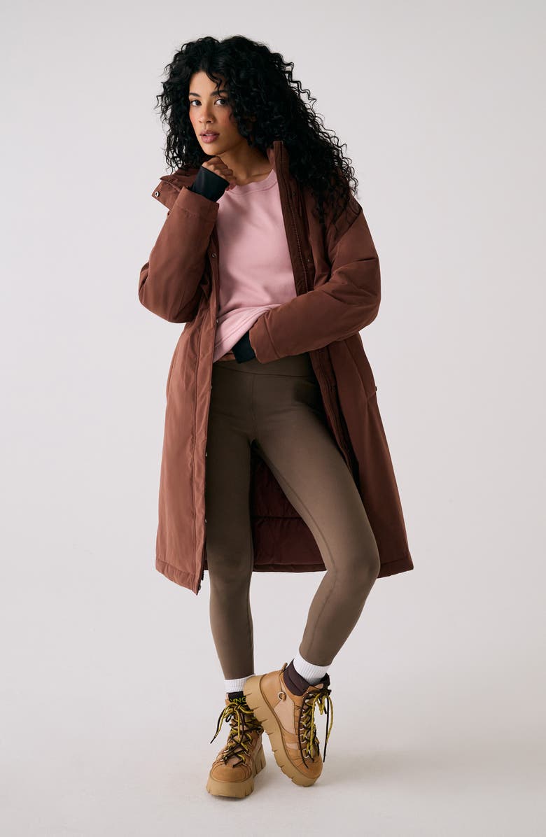 Lole Bristol Water Repellent Insulated Coat, Alternate, color, Sienna