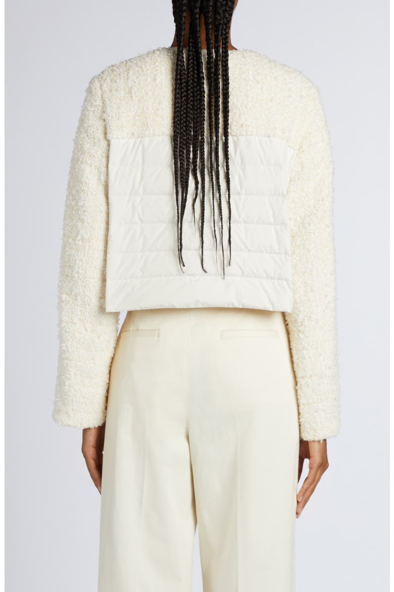 Dauphin Mixed Media Crop Jacket, Alternate, color, PANNA
