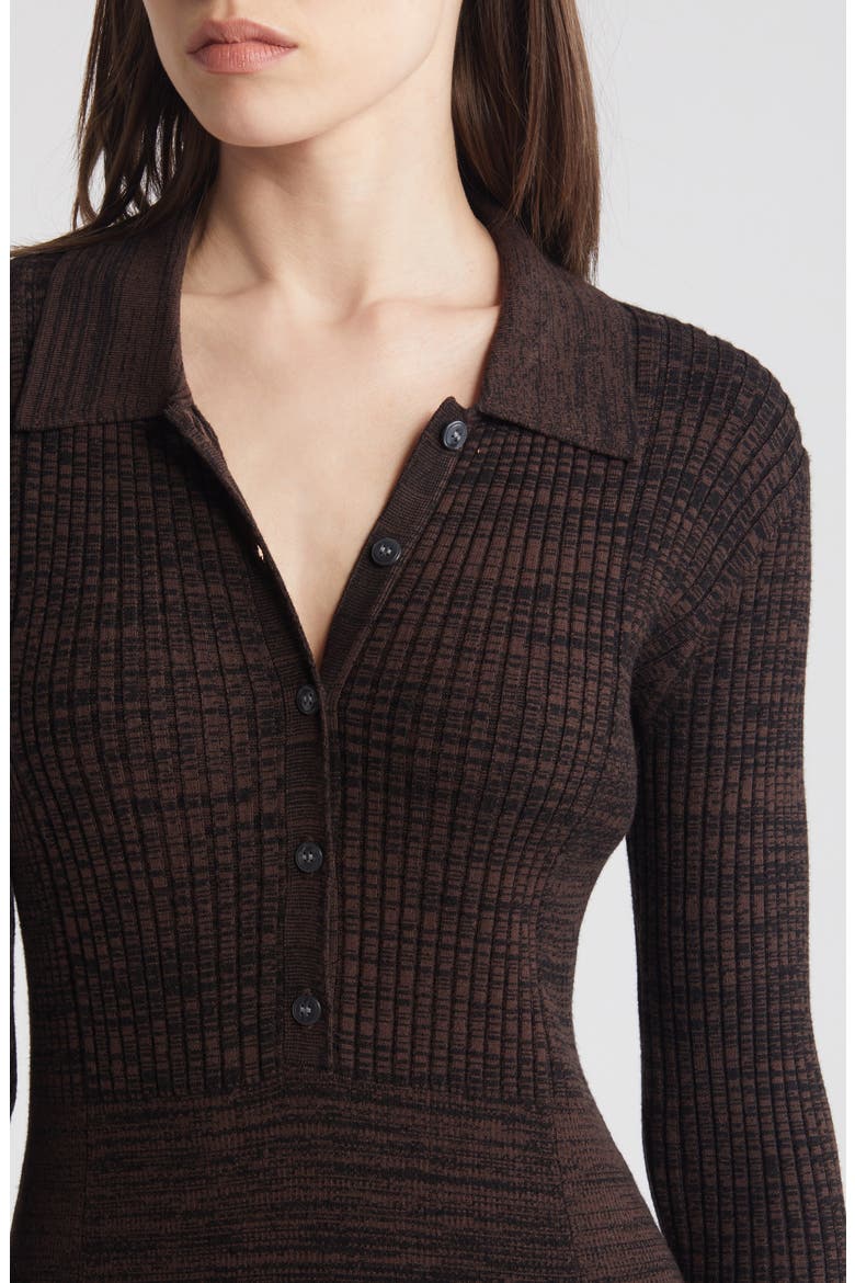 Marled Long Sleeve Sweater Dress, Alternate, color, BLACK- BROWN MARL