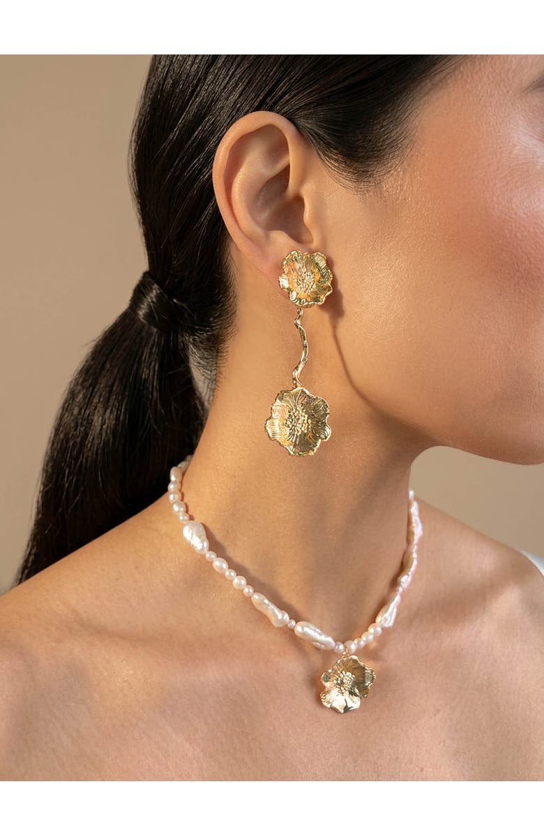 Astor & Orion Poppy Pearl Necklace, Alternate, color, Gold