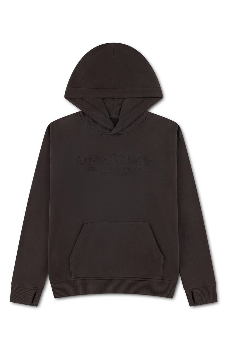 abercrombie kids Kids' Logo Cotton Blend Hoodie, Main, color, After Dark
