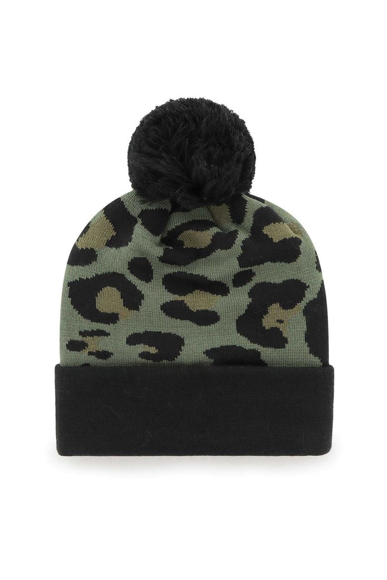 Women's '47 Green/Black Tampa Bay Buccaneers Bagheera Cuffed Knit Hat with Pom, Alternate, color, Green