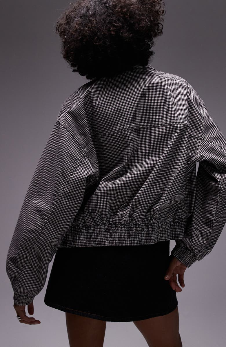 Topshop Check Cotton Zip Jacket, Alternate, color,