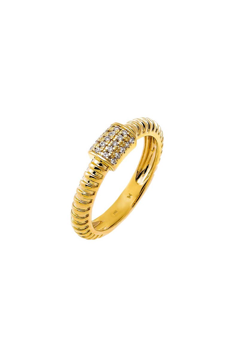 BY ADINA EDEN Diamond Pave Accented Ridged Band Ring 14K, Main, color, 