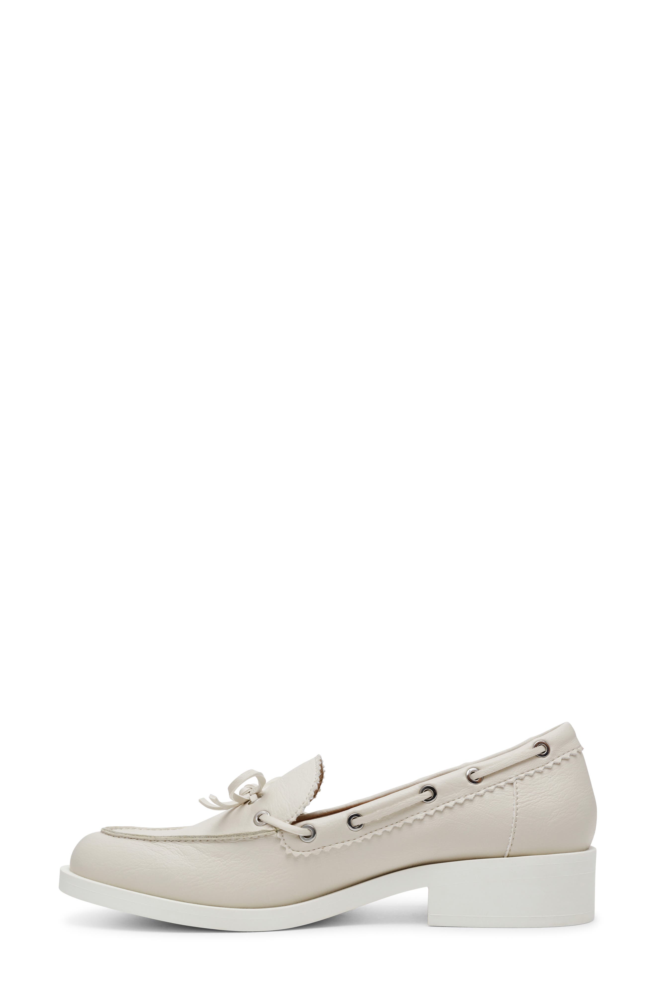 DV by Dolce Vita Lagoon Block Heel Boat Shoe Loafer, Alternate, color, Ivory