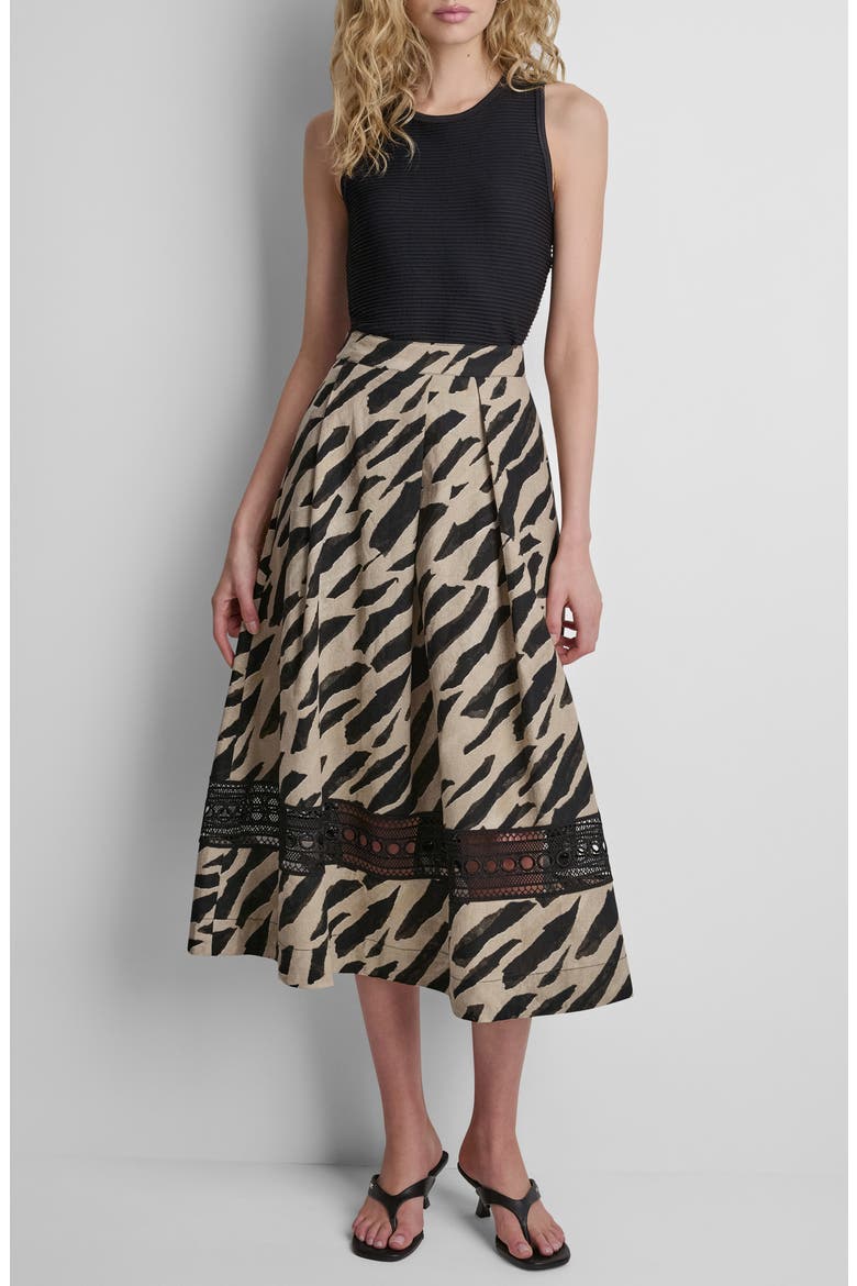 Animal Print Linen Blend Skirt, Alternate, color, GEO ANIMAL