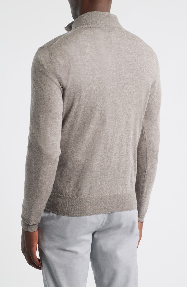 Canali Heathered Wool Quarter Zip Sweater, Alternate, color, Beige