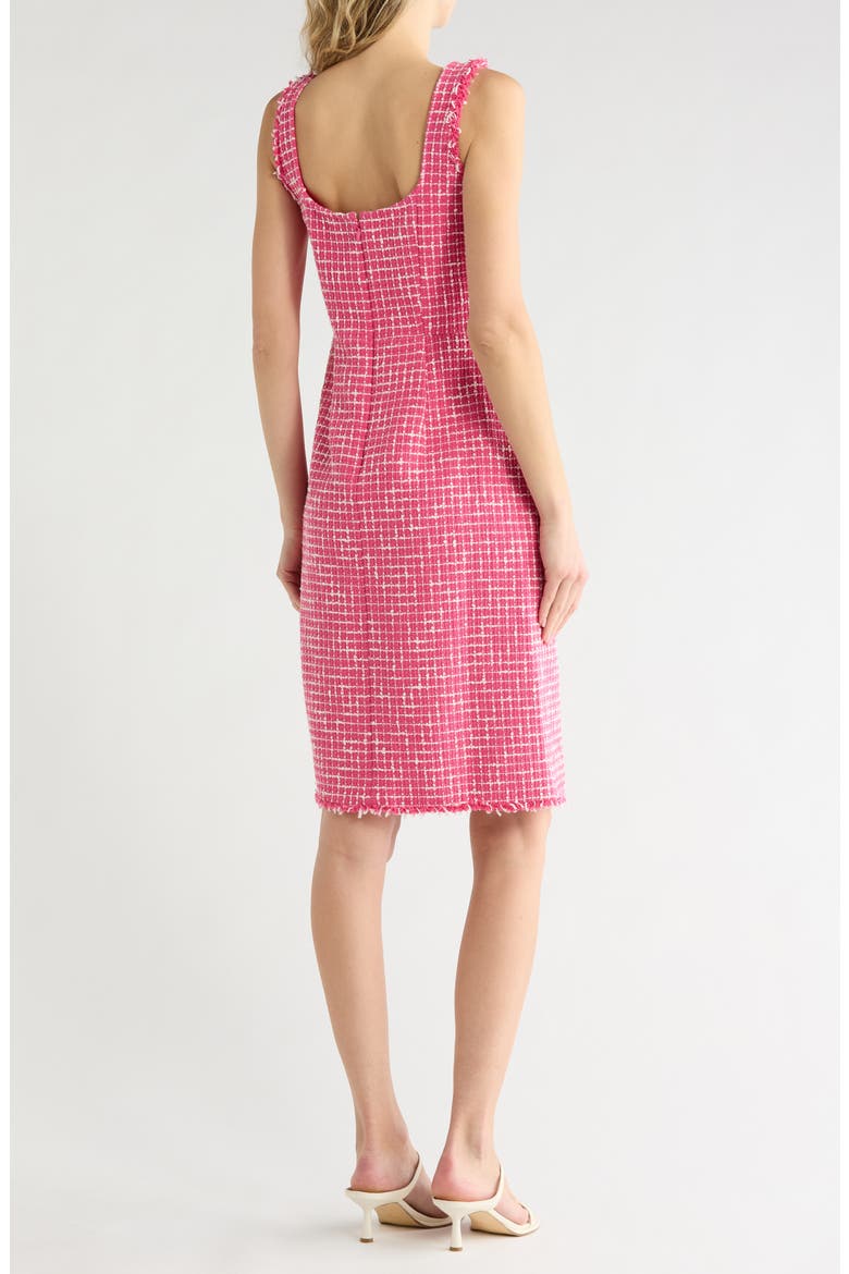 Aya Sleeveless Tweed Midi Dress, Alternate, color, PINK/ IVORY