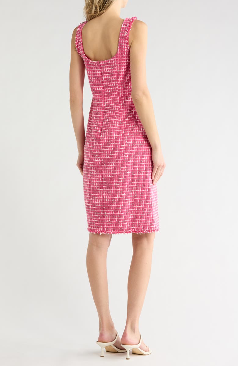 L'AGENCE Aya Sleeveless Tweed Midi Dress, Alternate, color, Pink/ Ivory