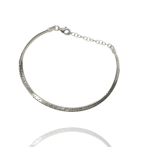 Italian Sterling Silver Herringbone Bracelet