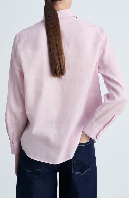 Mango Pocket Linen Shirt Lilac In Lilac