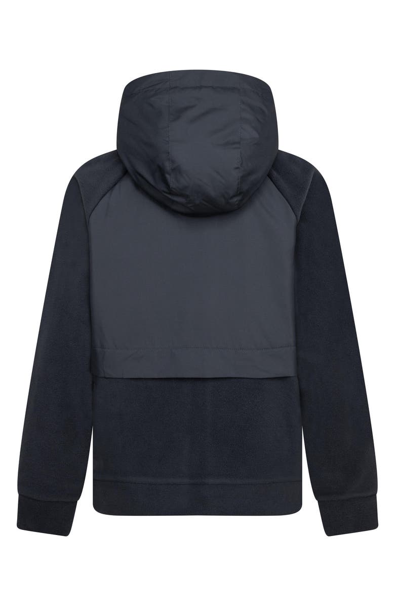 3 Brand Kids' Mixed Media Fleece Zip Hoodie, Alternate, color, Anthracite