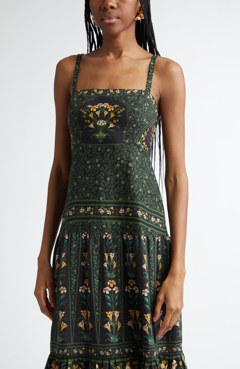 Flowers Arch Back Sleeveless Maxi Sundress