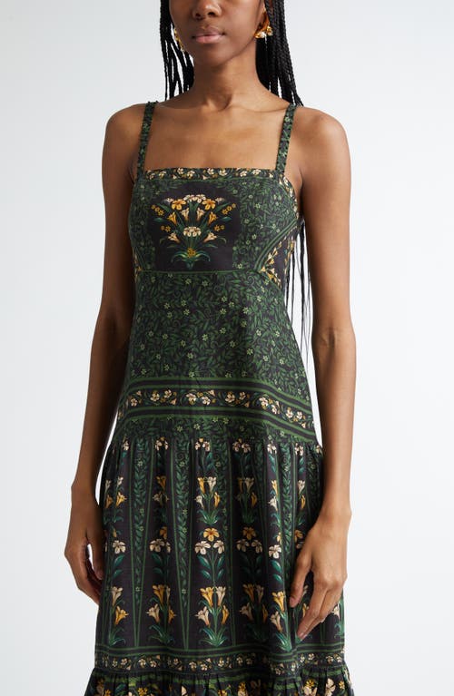 Shop Farm Rio Flowers Arch Back Sleeveless Maxi Sundress In Flowers Arch Black