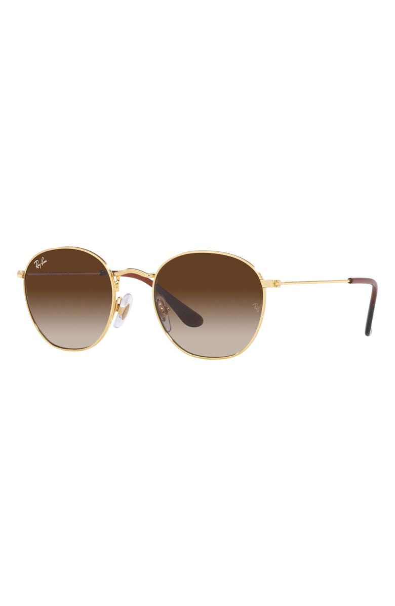 Ray-Ban Kids
 Rob Junior 48mm Round Sunglasses, Alternate, color, Gold Flash/ Brown
