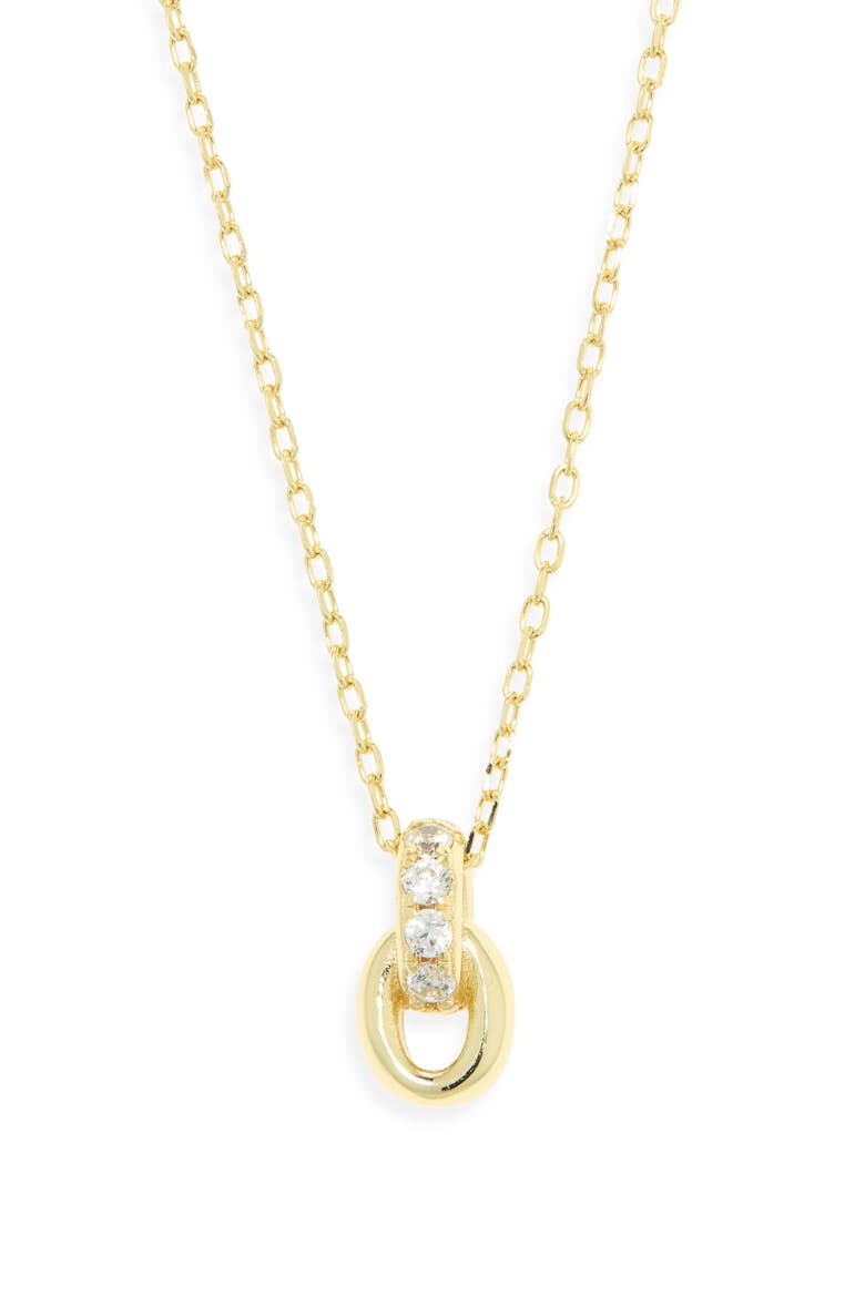 Pavé Interlocking Link Necklace, Alternate, color, GOLD