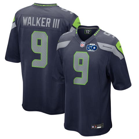 Men's Nike Kenneth Walker III College Navy Seattle Seahawks 50th Season Game Jersey