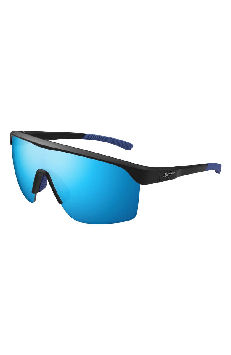 Maui Jim Paluna 99mm PolarizedPlus2<sup>®</sup> Semi-Rimless Sunglasses, Alternate, color, Black