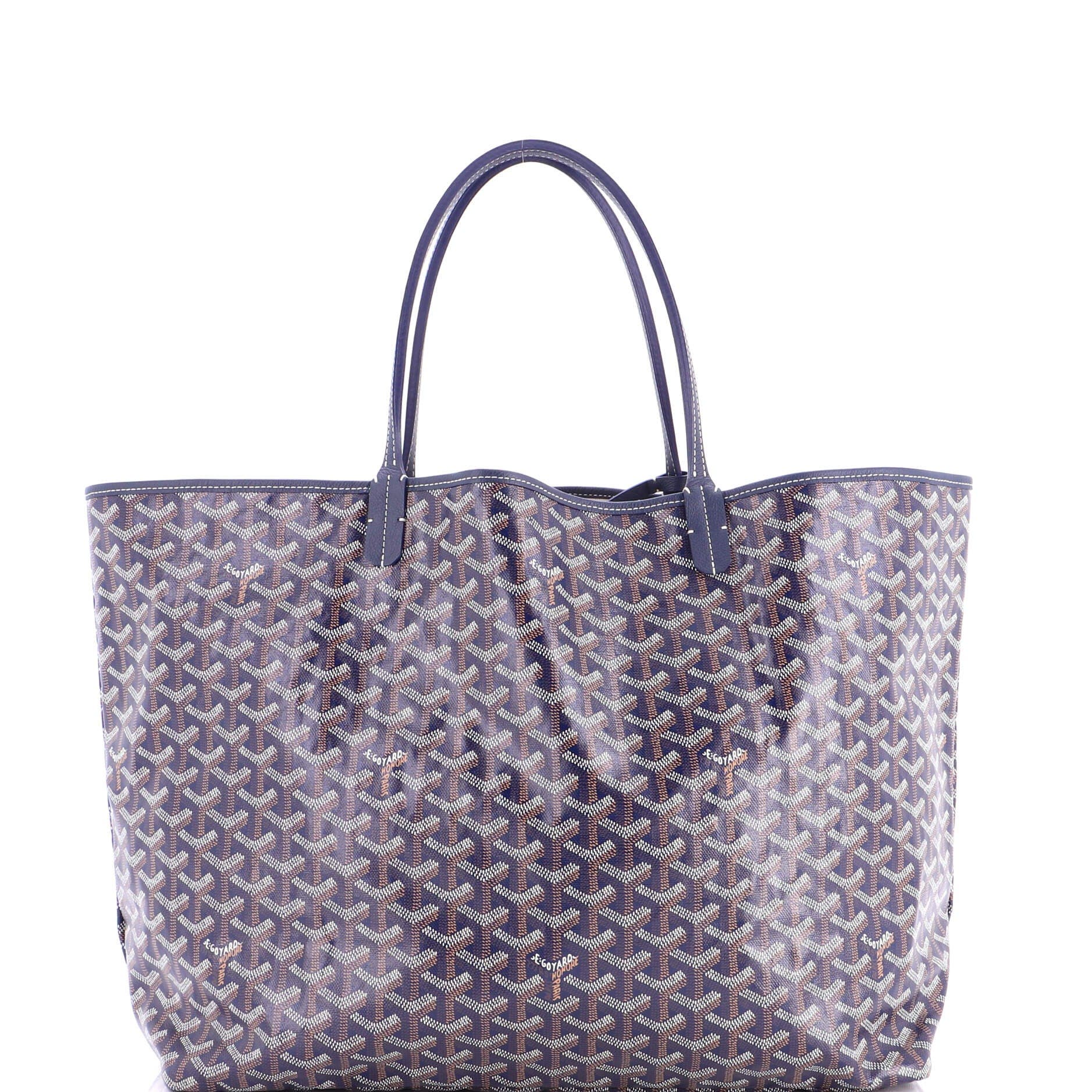 Pre-Owned Goyard Saint Louis Tote Coated Canvas GM, Main, color, Blue