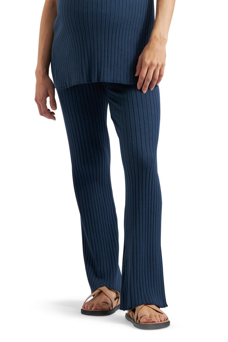 Sienna Rib Knit Pant, Main, color, FRENCH NAVY