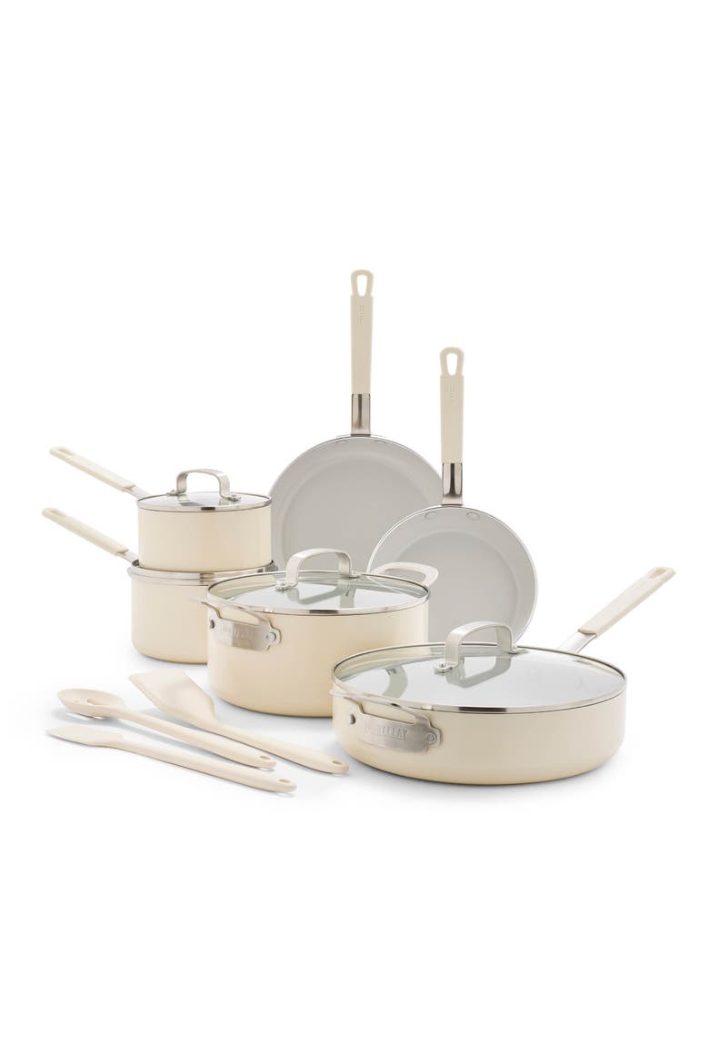 x Bobby Flay Professional Ceramic Nonstick 13-Piece Cookware Set, Main, color, CREAM